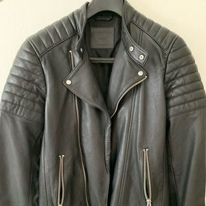 All saints leather bomber jacket, gently used.